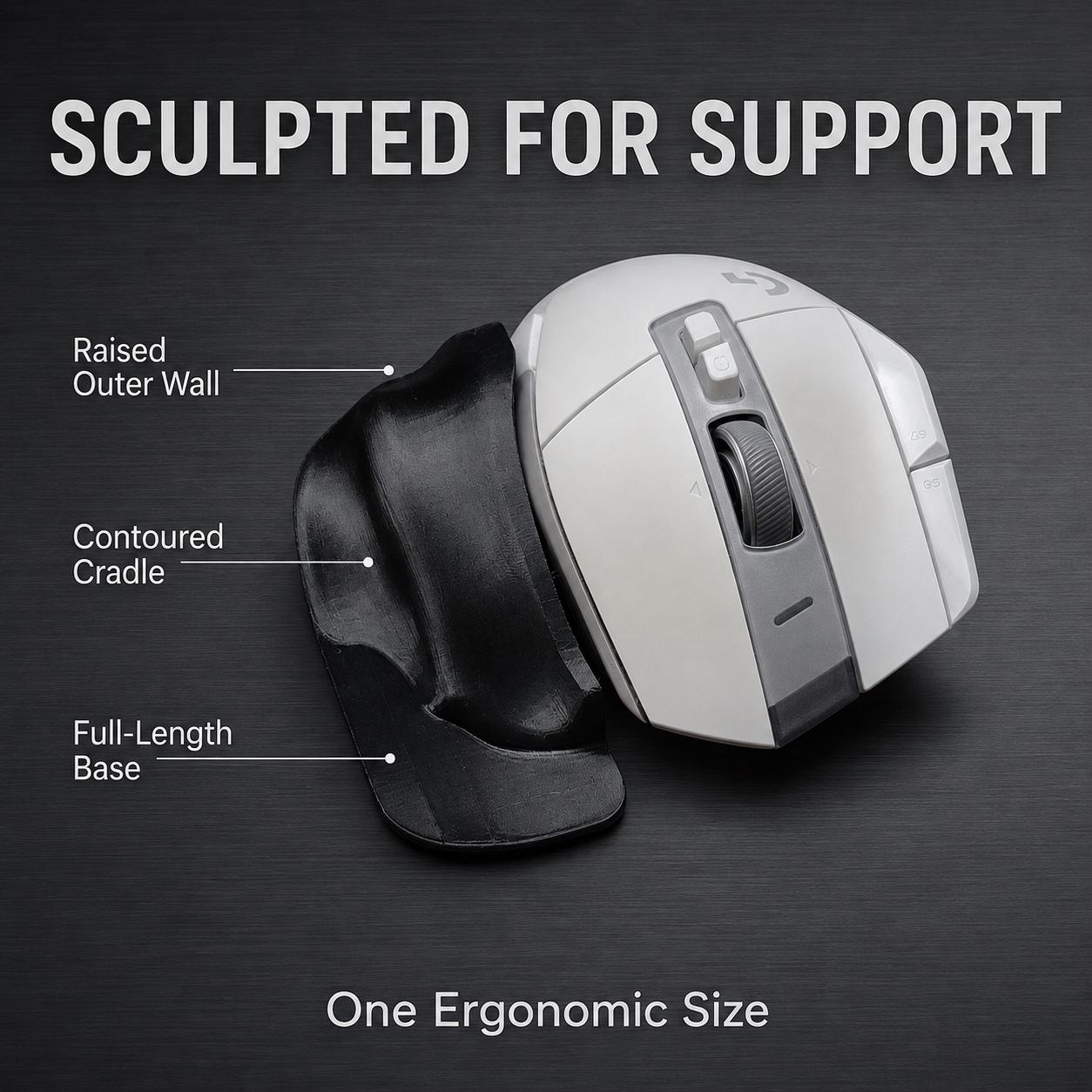 The Contoured Magnetic Kit grip, showing its raised outer wall, contoured cradle and full-length base